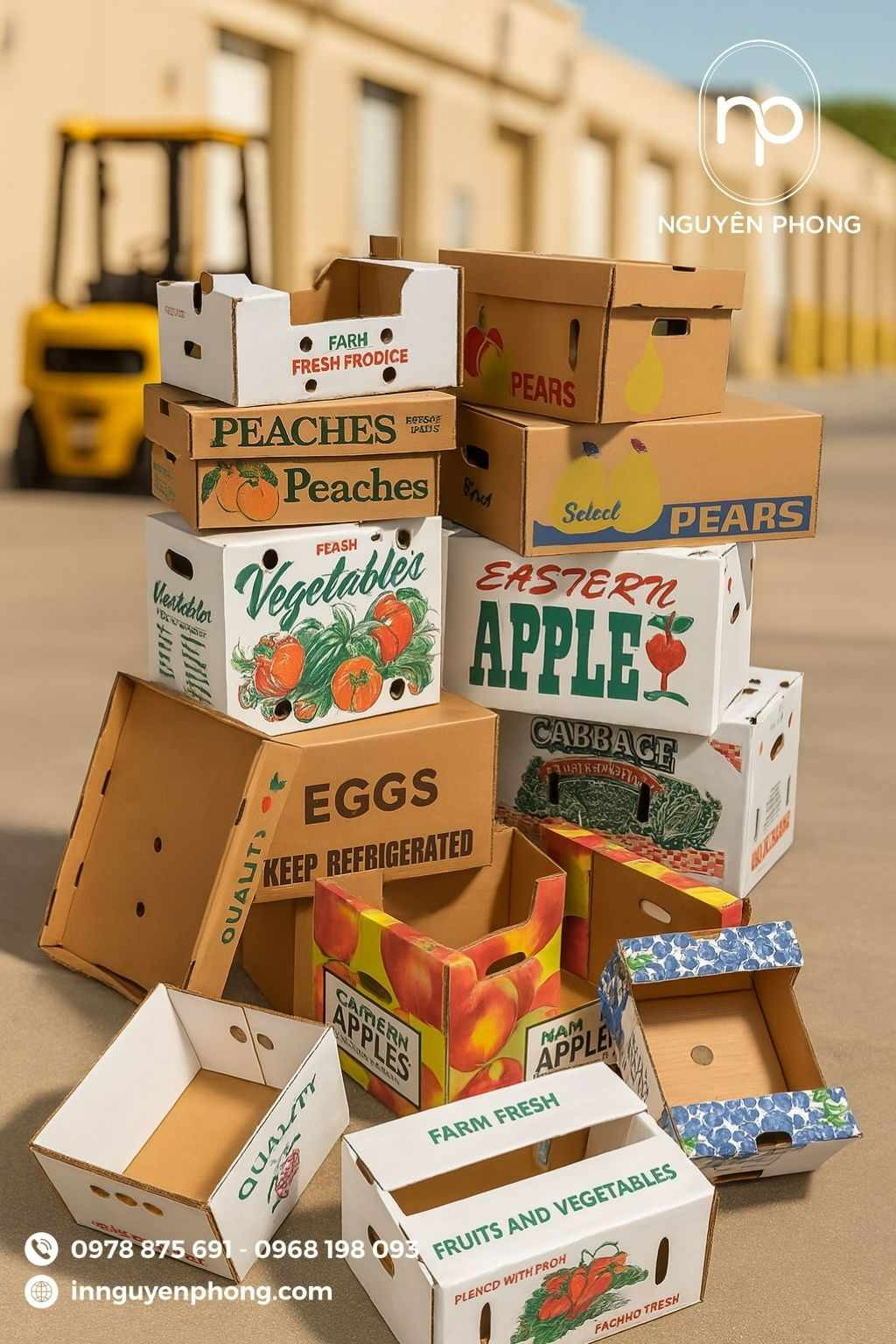 Mẫu thùng carton thiết kế nổi bật đựng nông sản